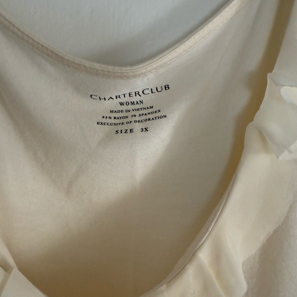 Elegant Cream Ruffle Tank Top - Picture 4 of 5